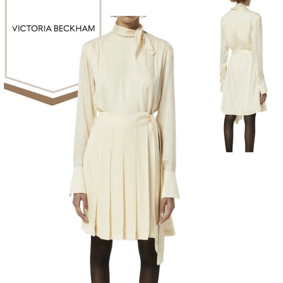 Victoria Beckham Pleated Wrap-effect Mini Dress. Size XS. - Picture 1 of 13